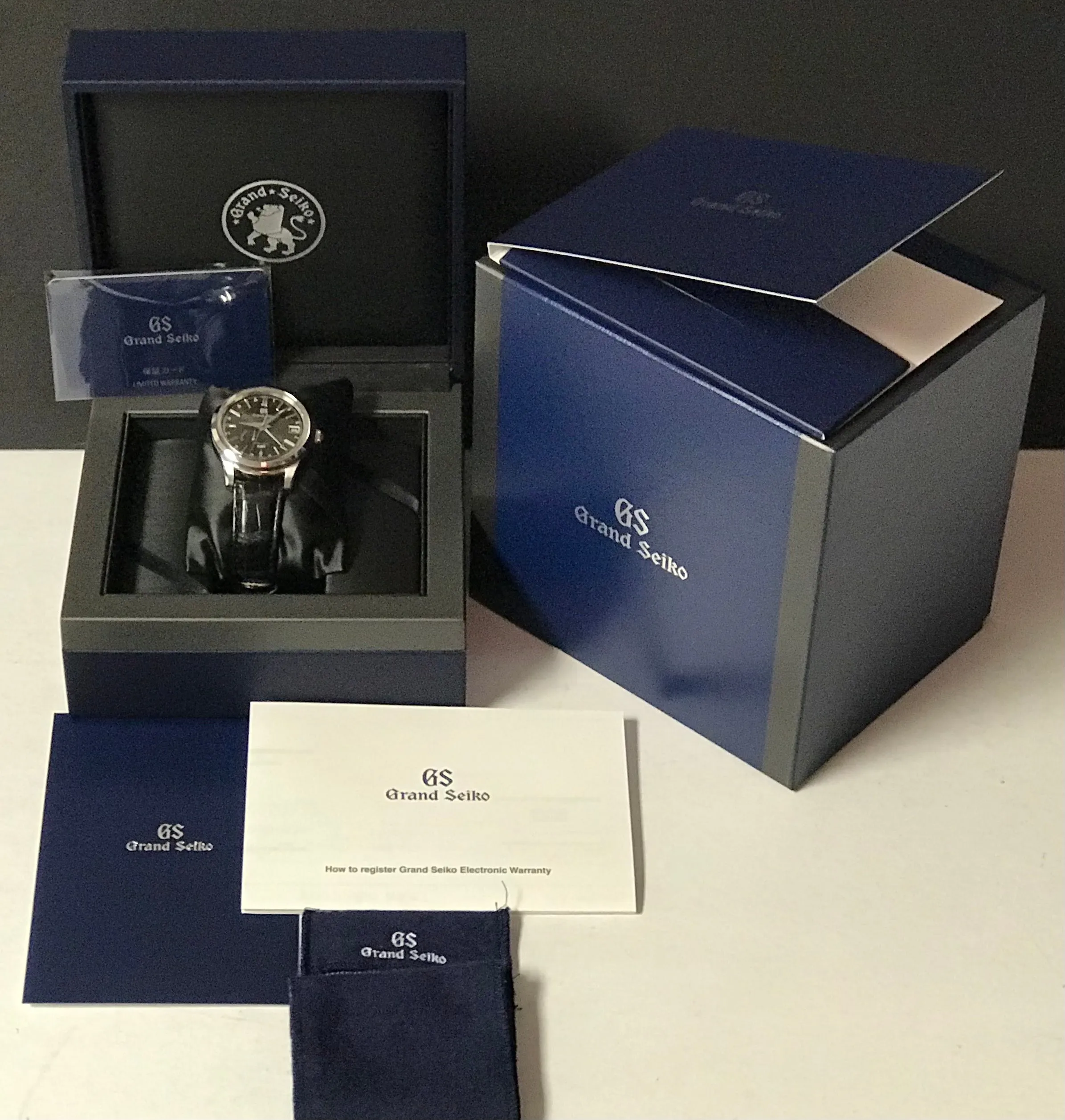 Grand Seiko Elegance Collection GMT SBGE227 Black Dial Spring Drive Men's Watch