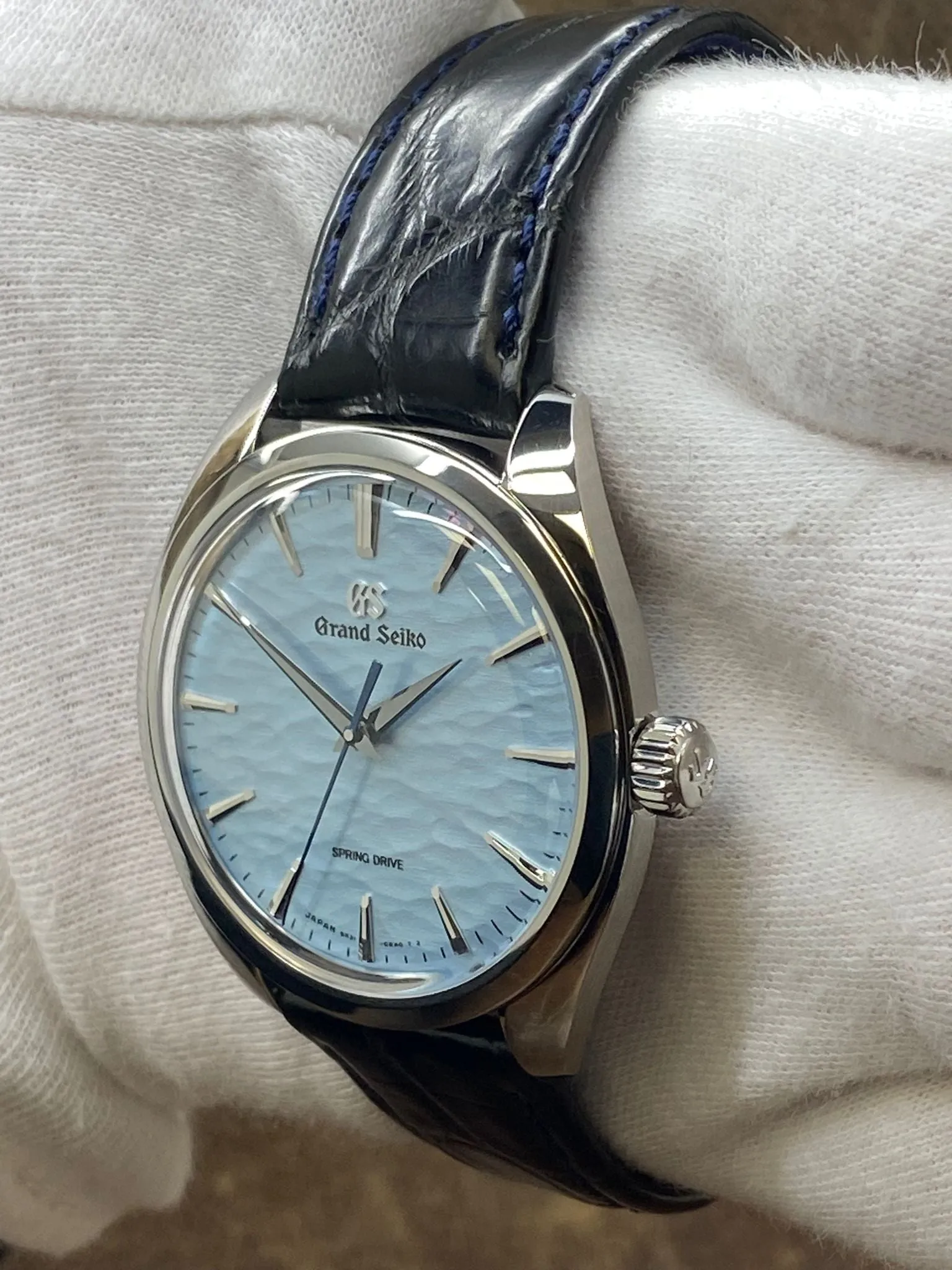 Grand Seiko Elegance Collection Omiwatari SBGY007 Blue Dial Spring Drive Men's Watch