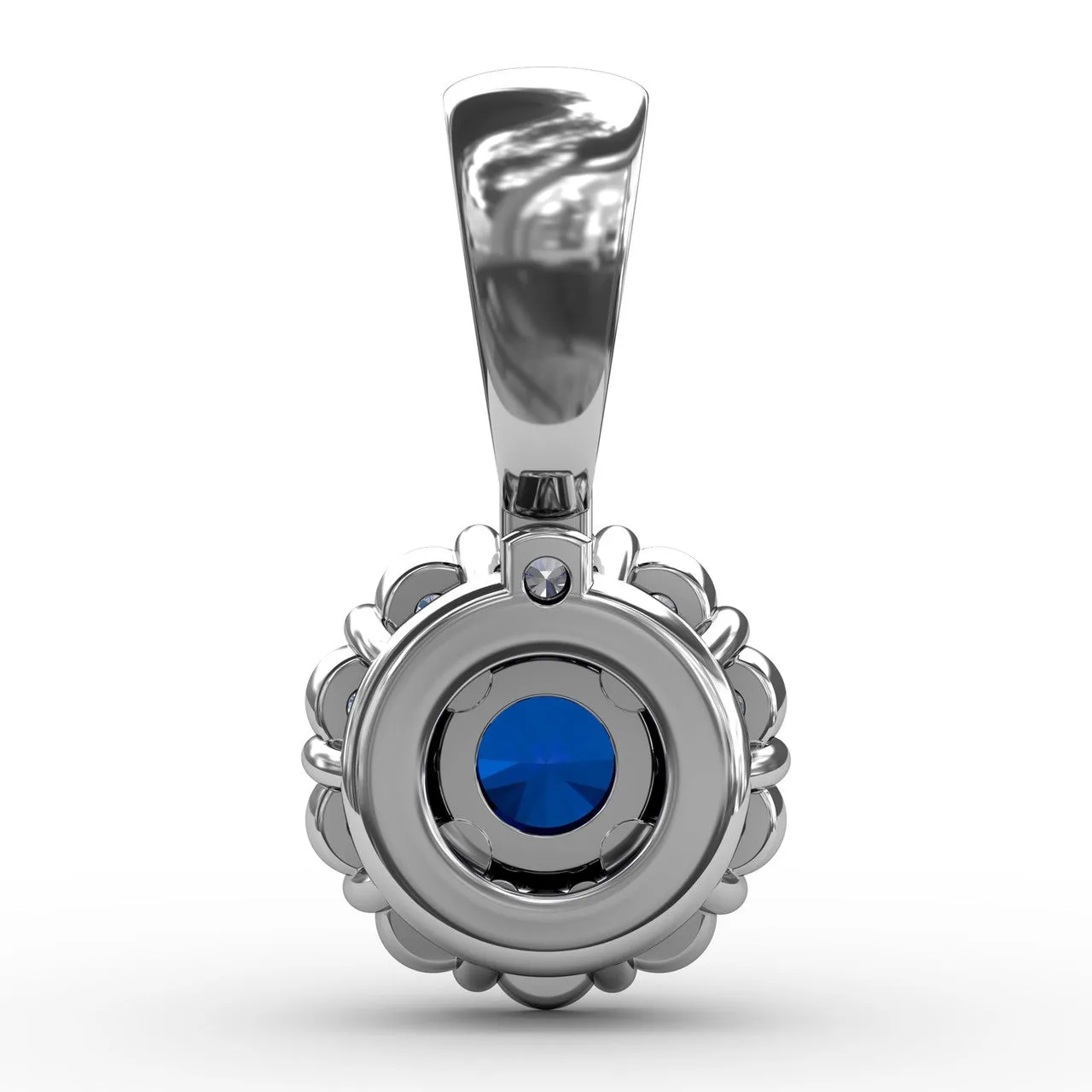 Halo Sapphire and Diamond Pendant