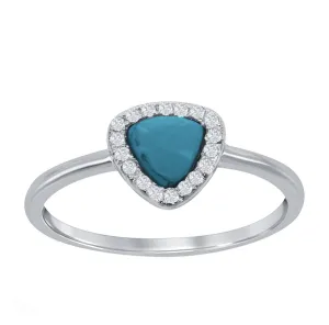 Halo Turquoise Triangle Ring