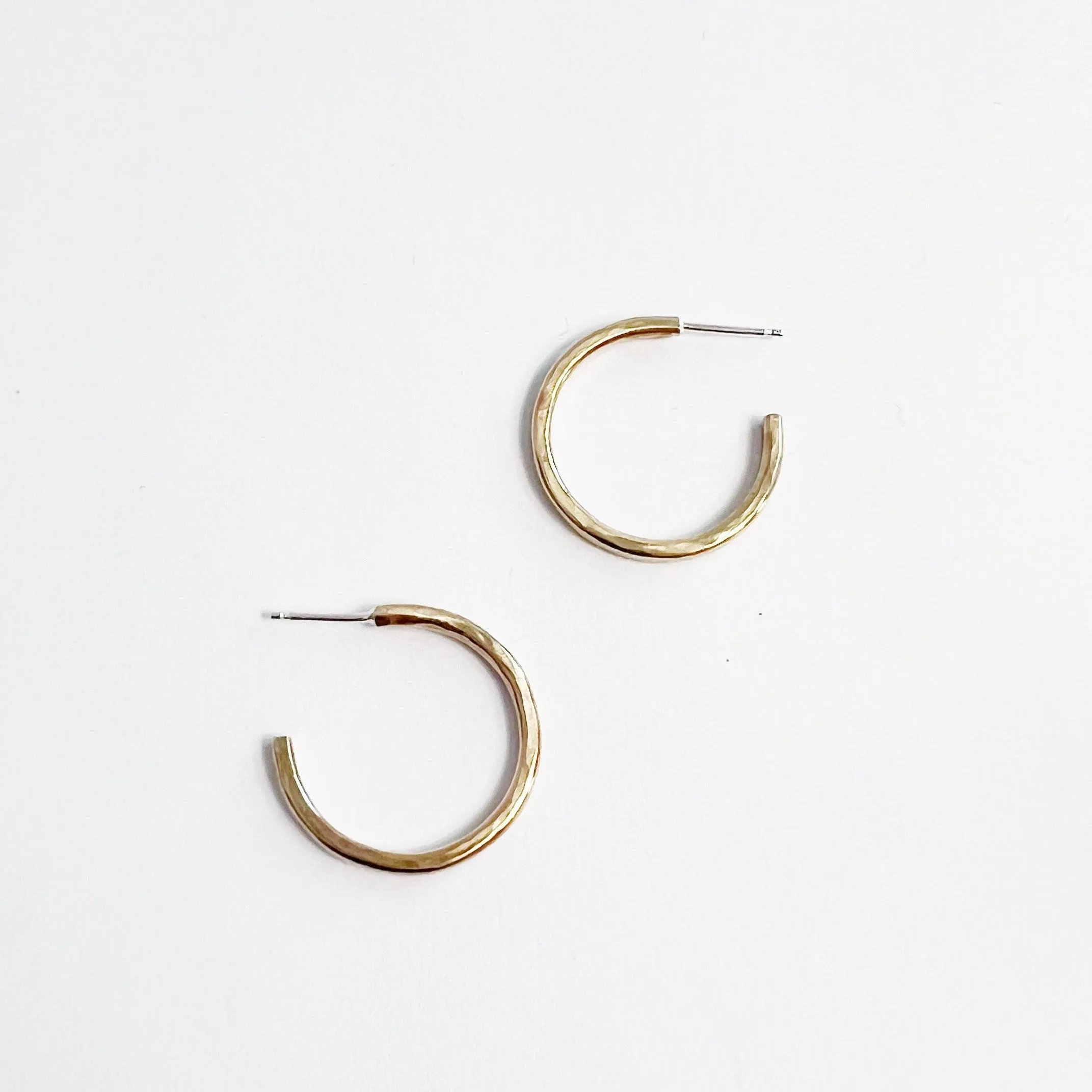 Hammered Hoop Earrings - Choose your Metal and Size