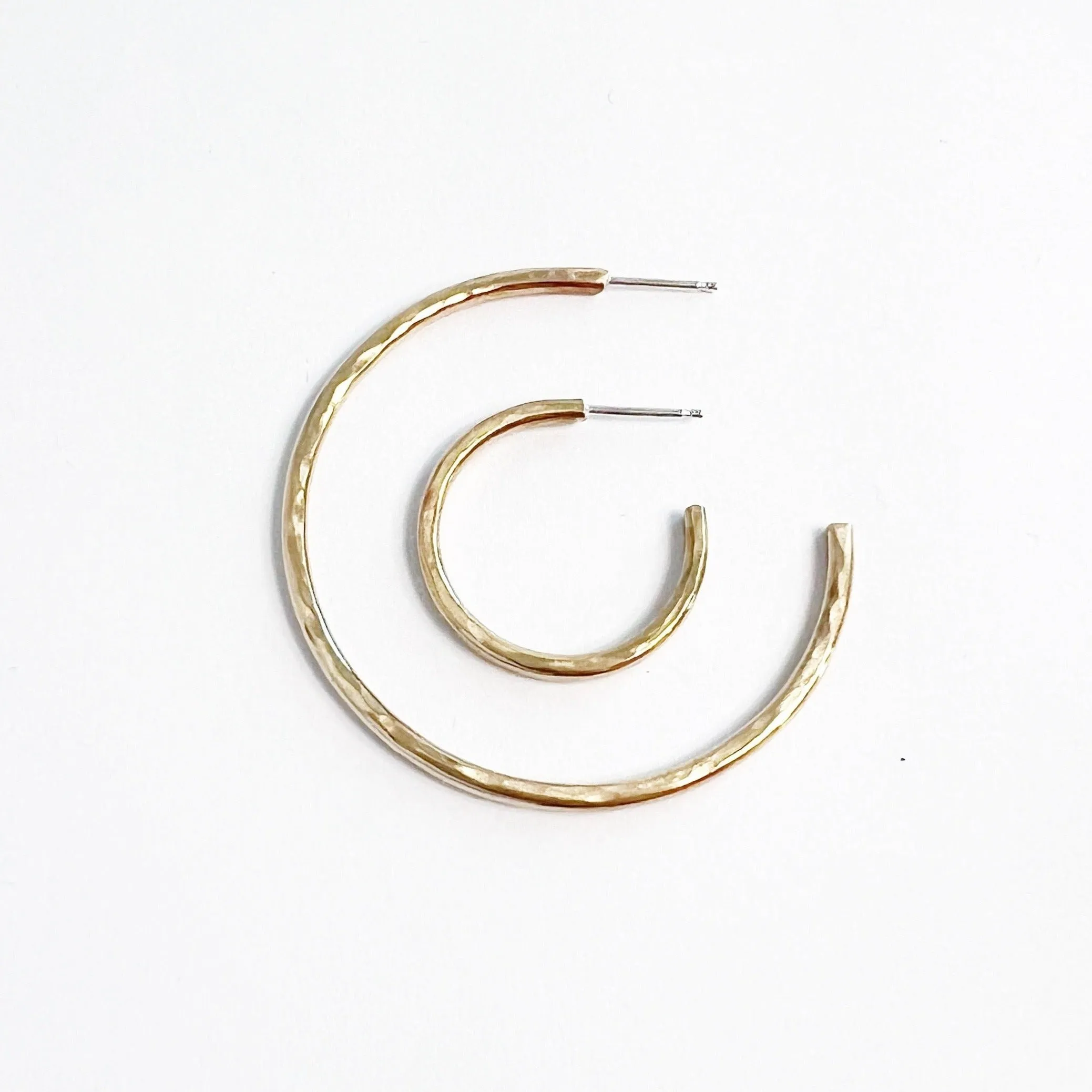 Hammered Hoop Earrings - Choose your Metal and Size