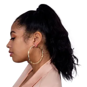Hot girl braided hoop earrings