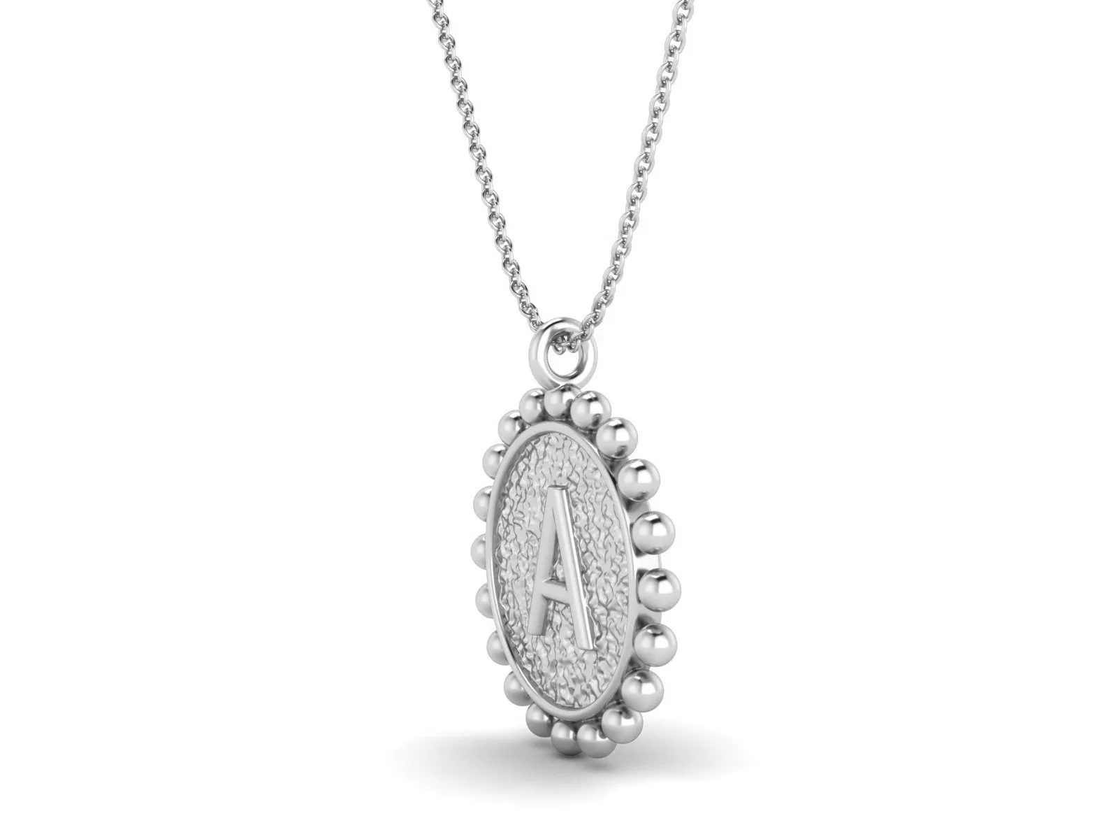 Initial A to Z Personalized Necklace Sterling Silver