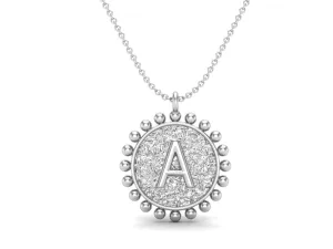 Initial A to Z Personalized Necklace Sterling Silver