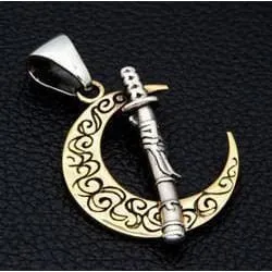 Japanese Sword Moon Pendants