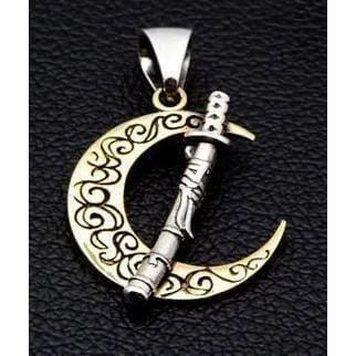 Japanese Sword Moon Pendants