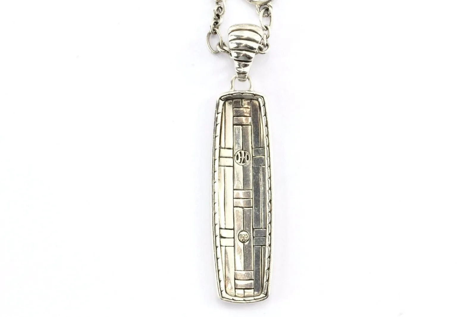 John Hardy Sterling Basket Weave Multi Link Enhancer And Necklace
