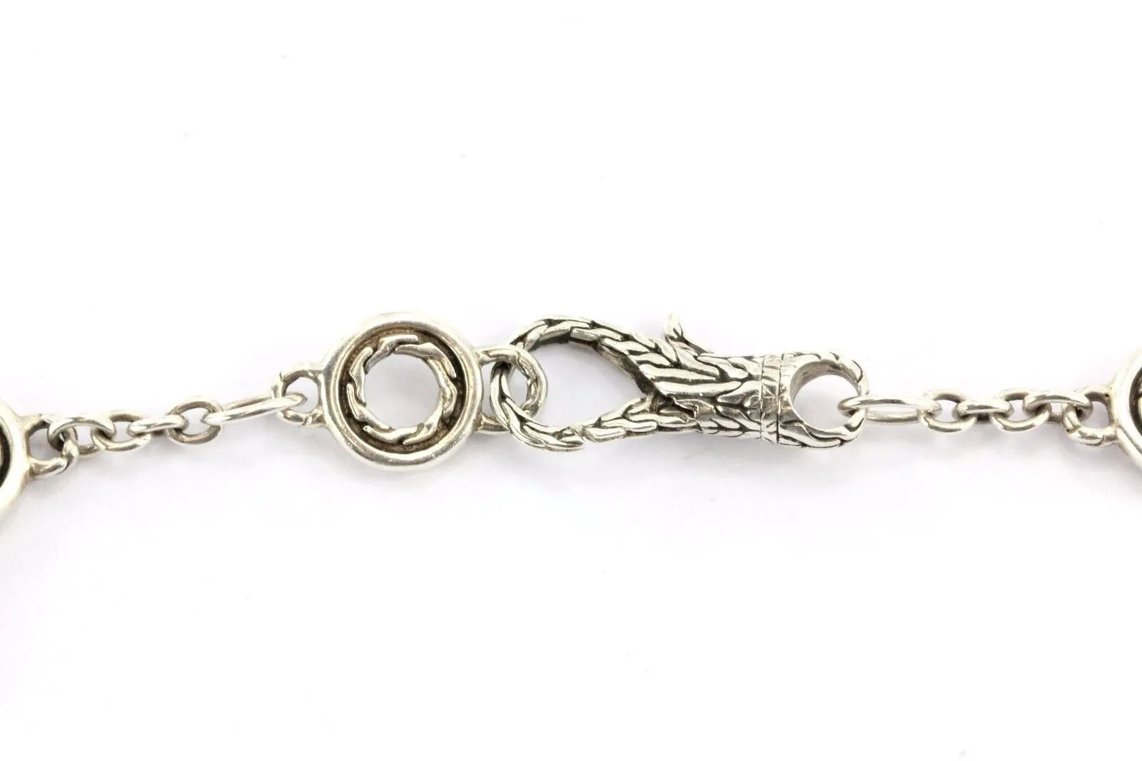 John Hardy Sterling Basket Weave Multi Link Enhancer And Necklace