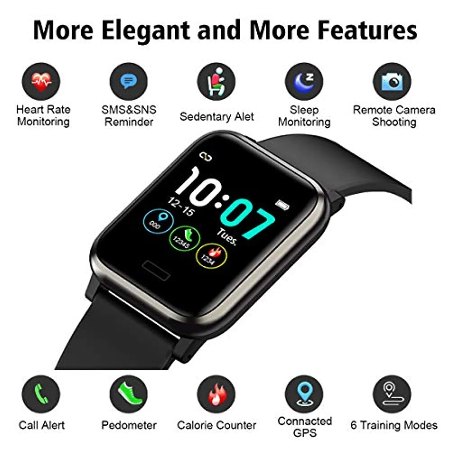 L8star Fitness Tracker, Continuous Heart Rate Monitor IP67 Waterproof Smart Activity Tracker with 6 Sports Mode,Sleep Monitor,Pedometer Smart Wrist Band for Women Men