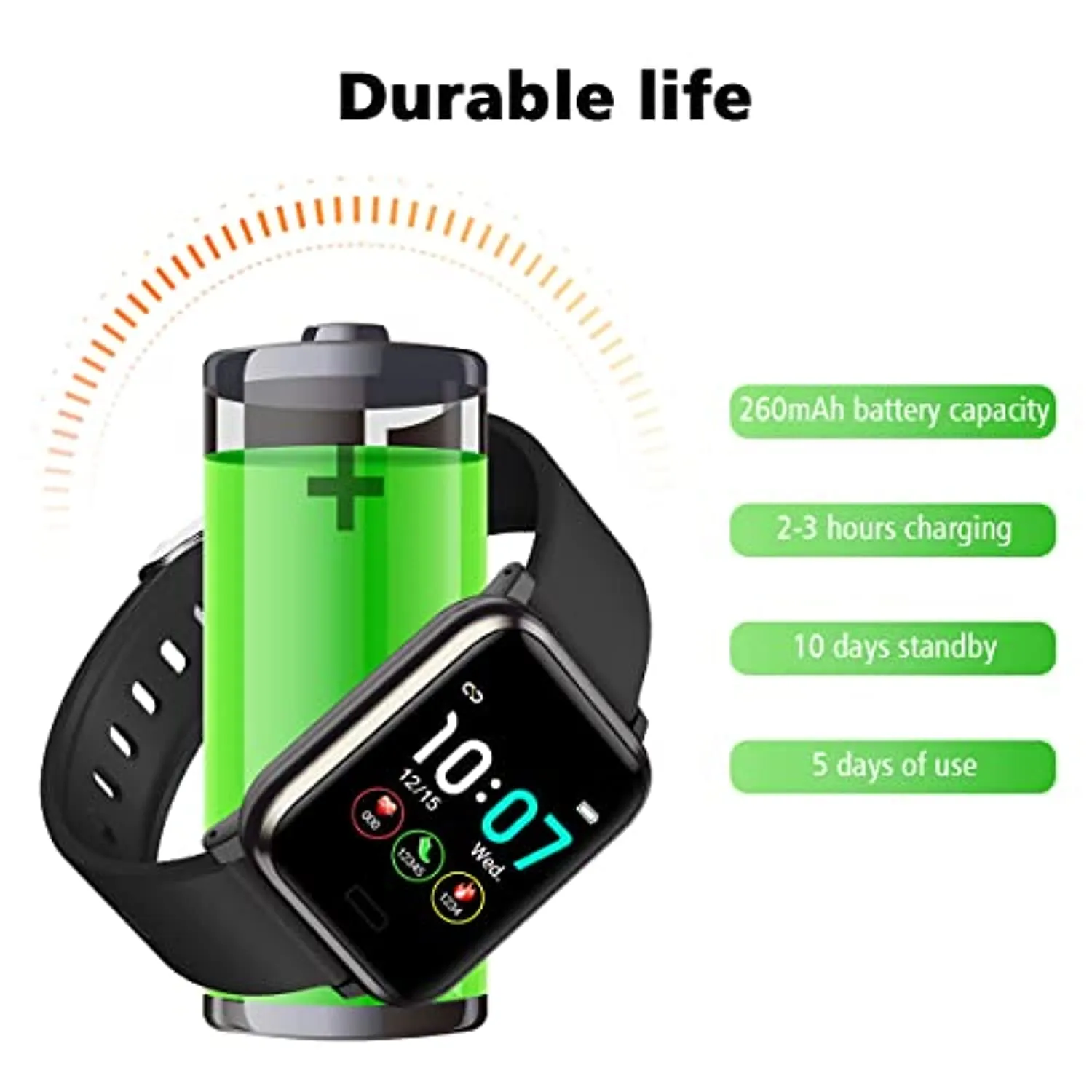 L8star Fitness Tracker, Continuous Heart Rate Monitor IP67 Waterproof Smart Activity Tracker with 6 Sports Mode,Sleep Monitor,Pedometer Smart Wrist Band for Women Men