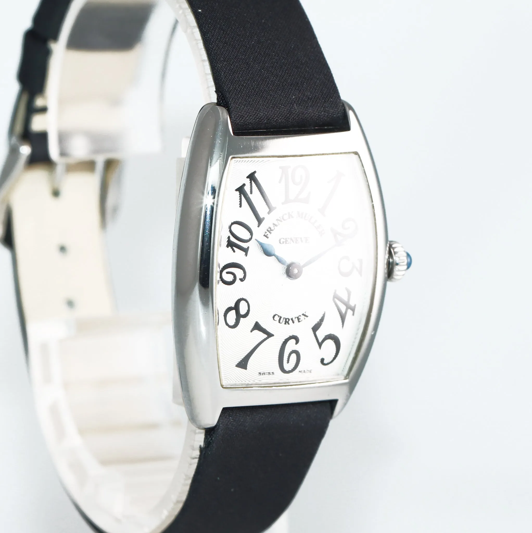 Ladies Franck Muller Curvex Steel 1752 QZ Silver Arabic Dial Quartz 25mm Watch