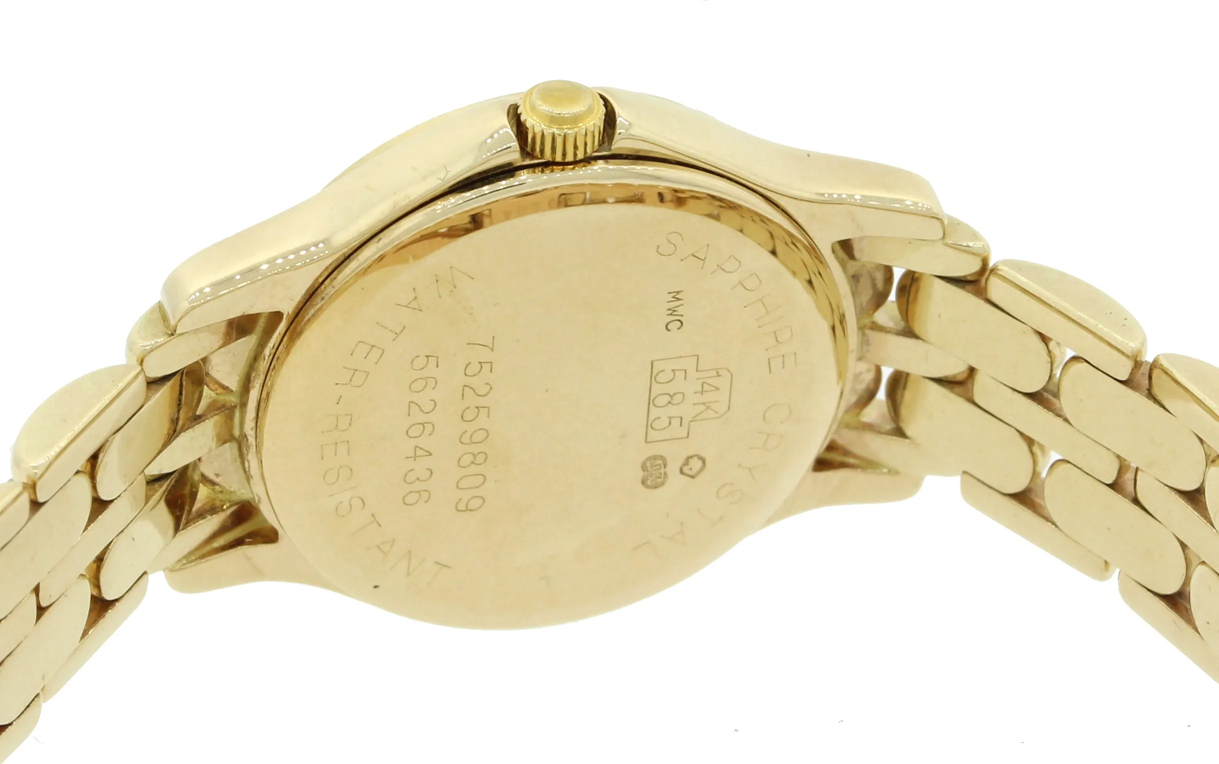 Ladies Movado Solid 14k Yellow Gold Quartz Diamond 22mm 75259809 Dress Watch
