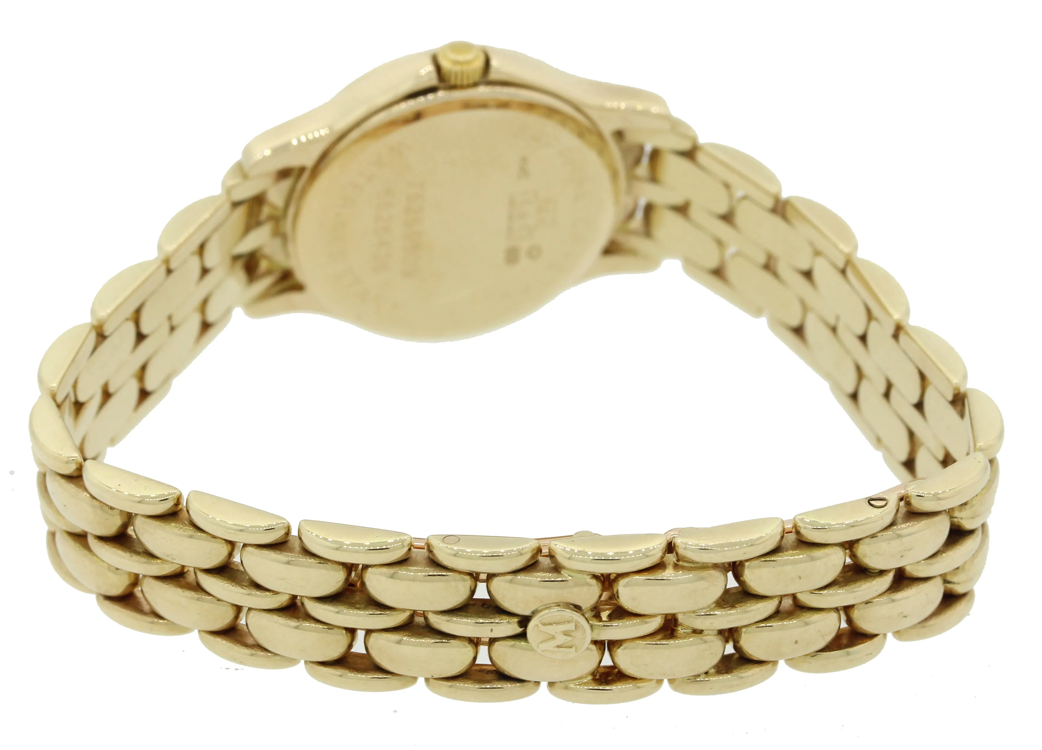 Ladies Movado Solid 14k Yellow Gold Quartz Diamond 22mm 75259809 Dress Watch