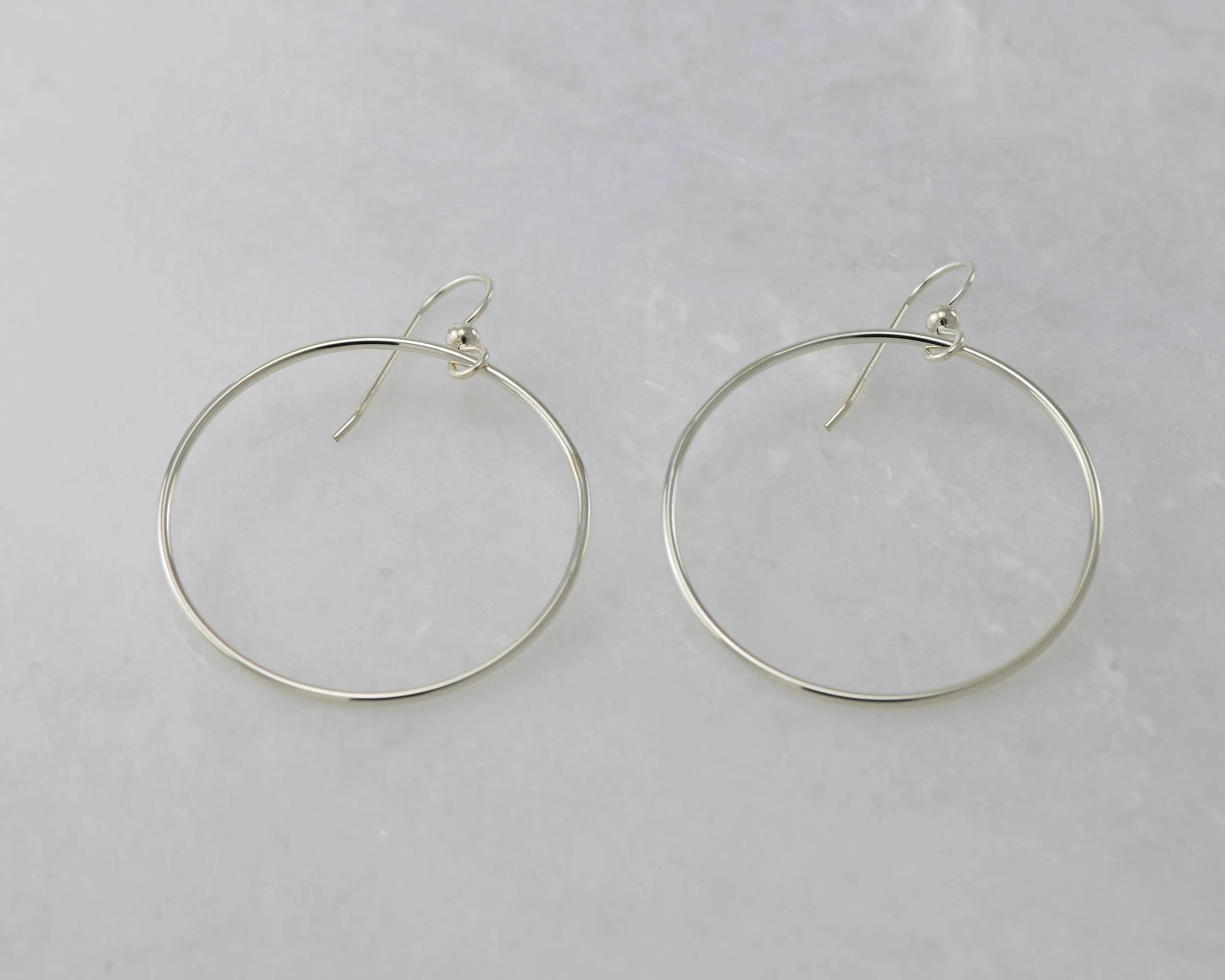 Large Silver Hoop Earrings