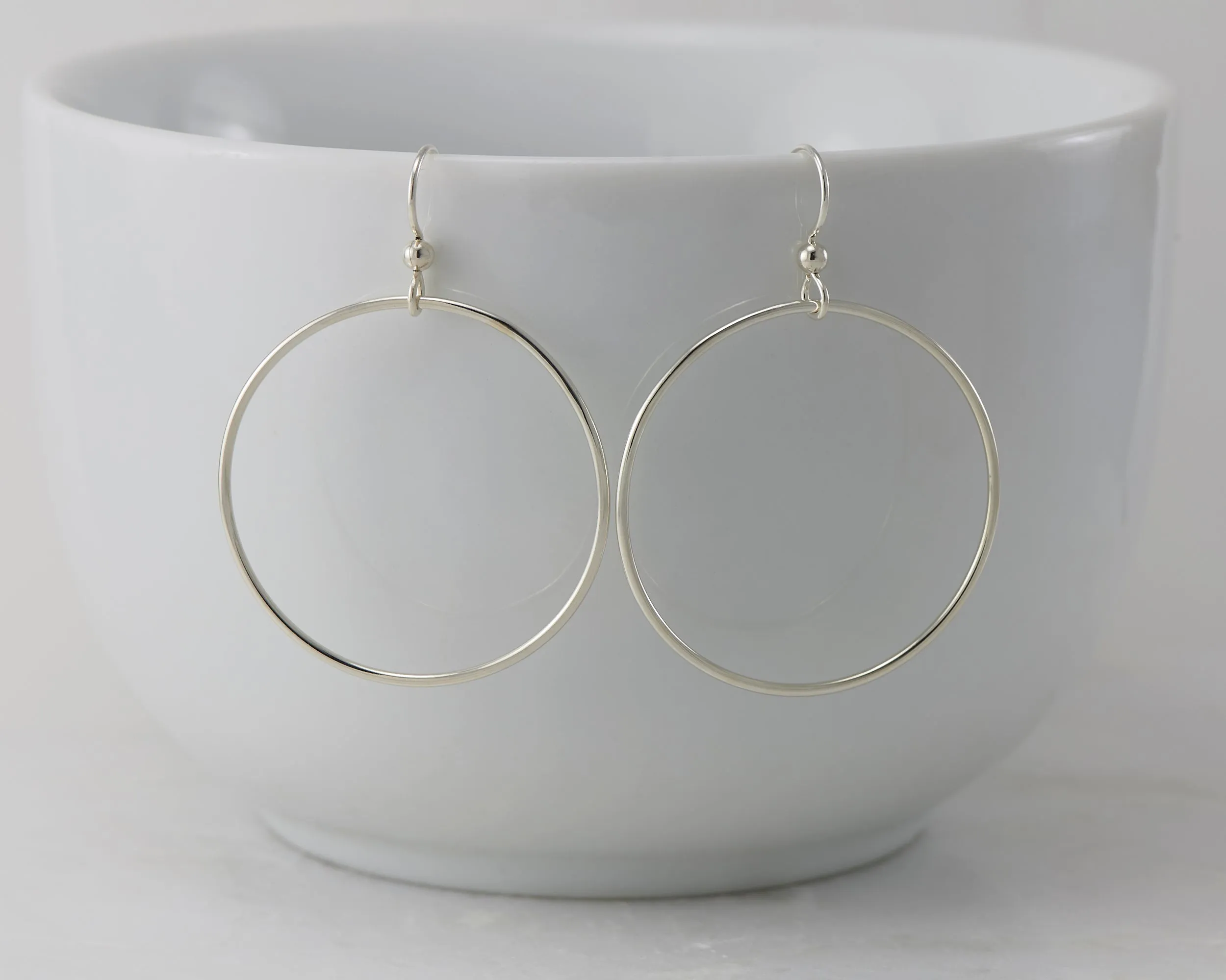 Large Silver Hoop Earrings