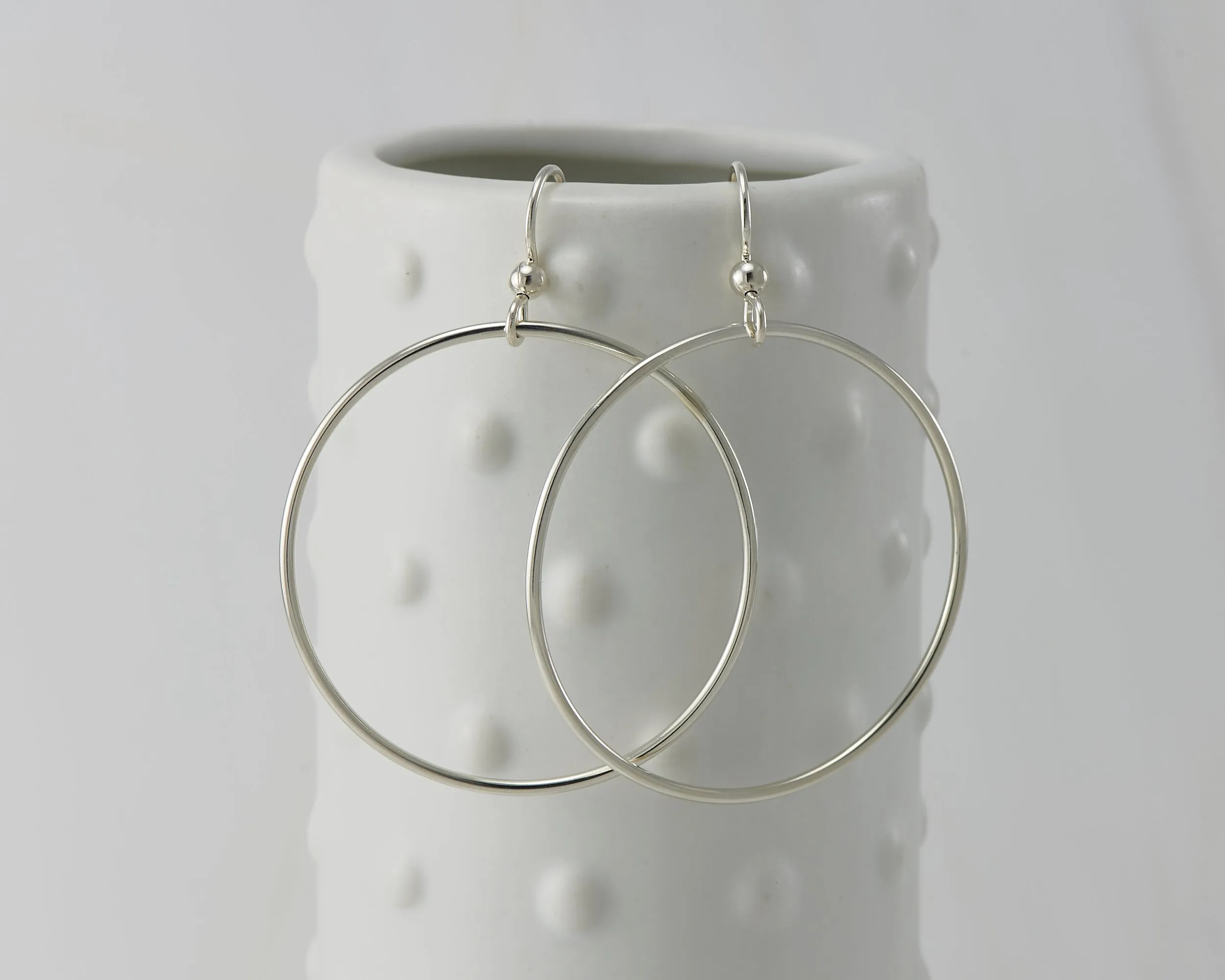 Large Silver Hoop Earrings