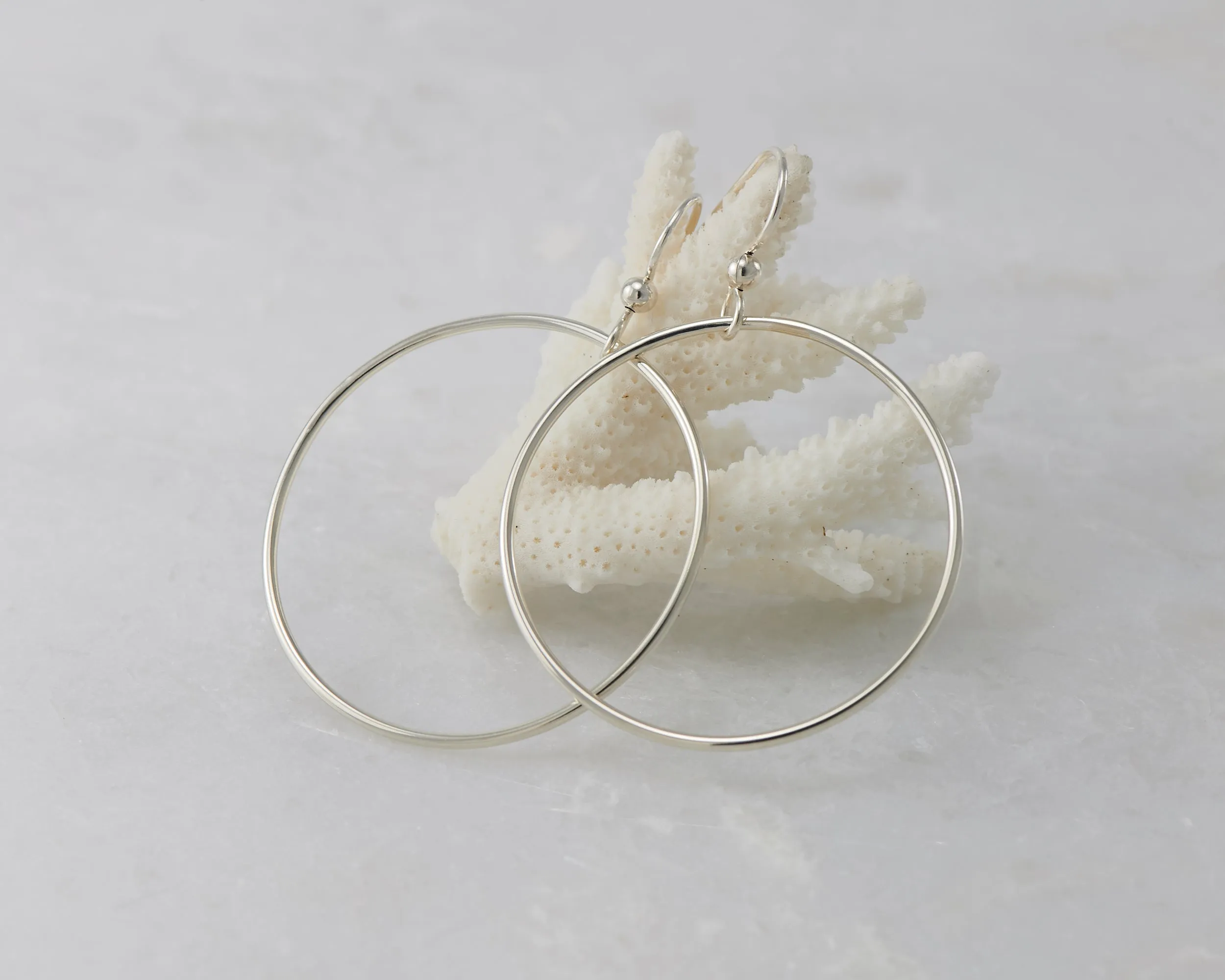 Large Silver Hoop Earrings