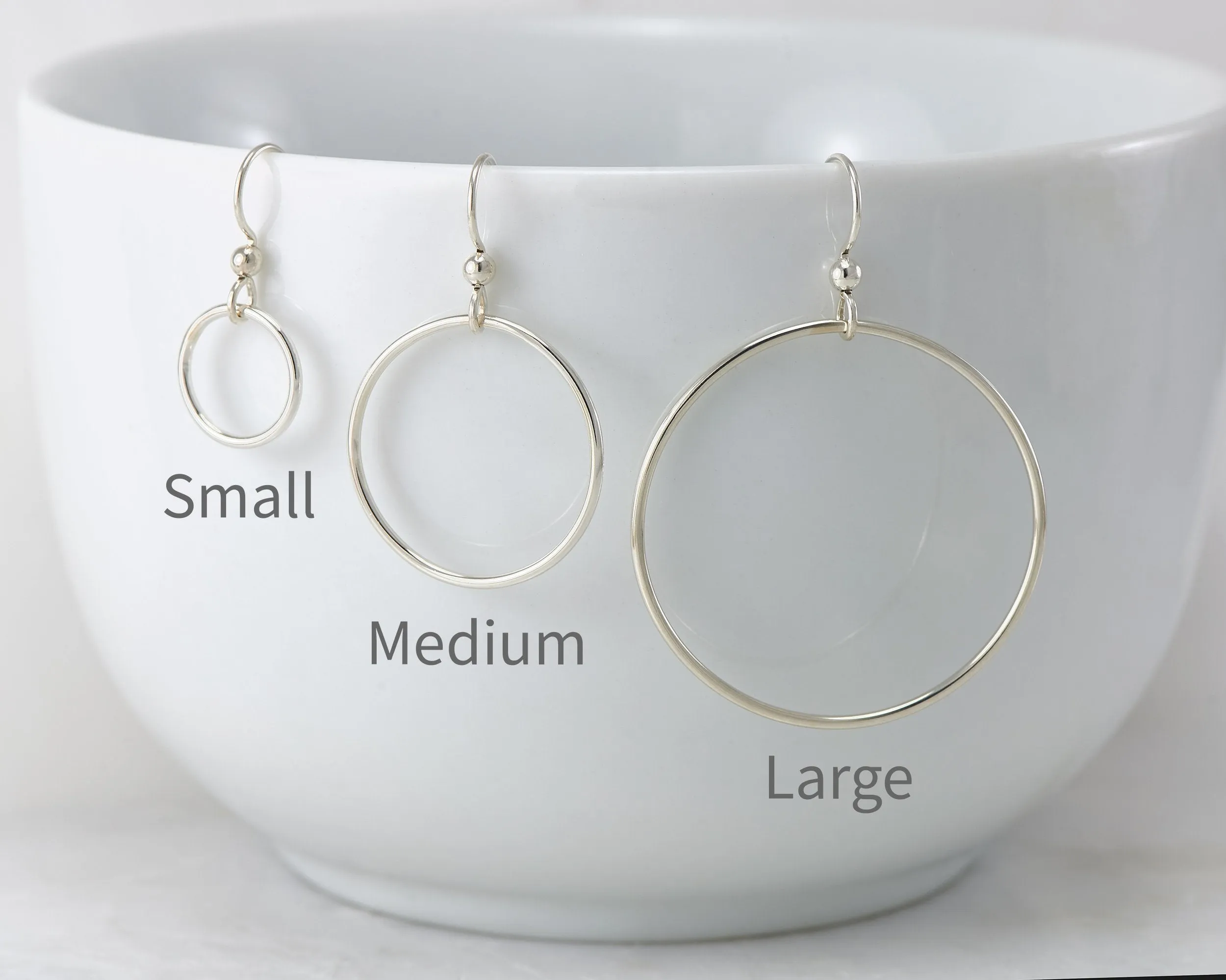 Large Silver Hoop Earrings