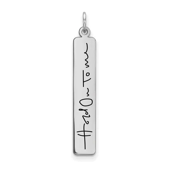 Large Vertical Personalized Signature Bar Charms