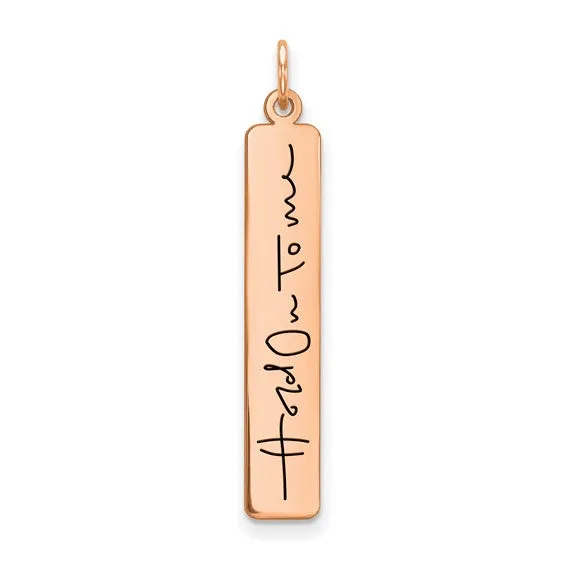 Large Vertical Personalized Signature Bar Charms