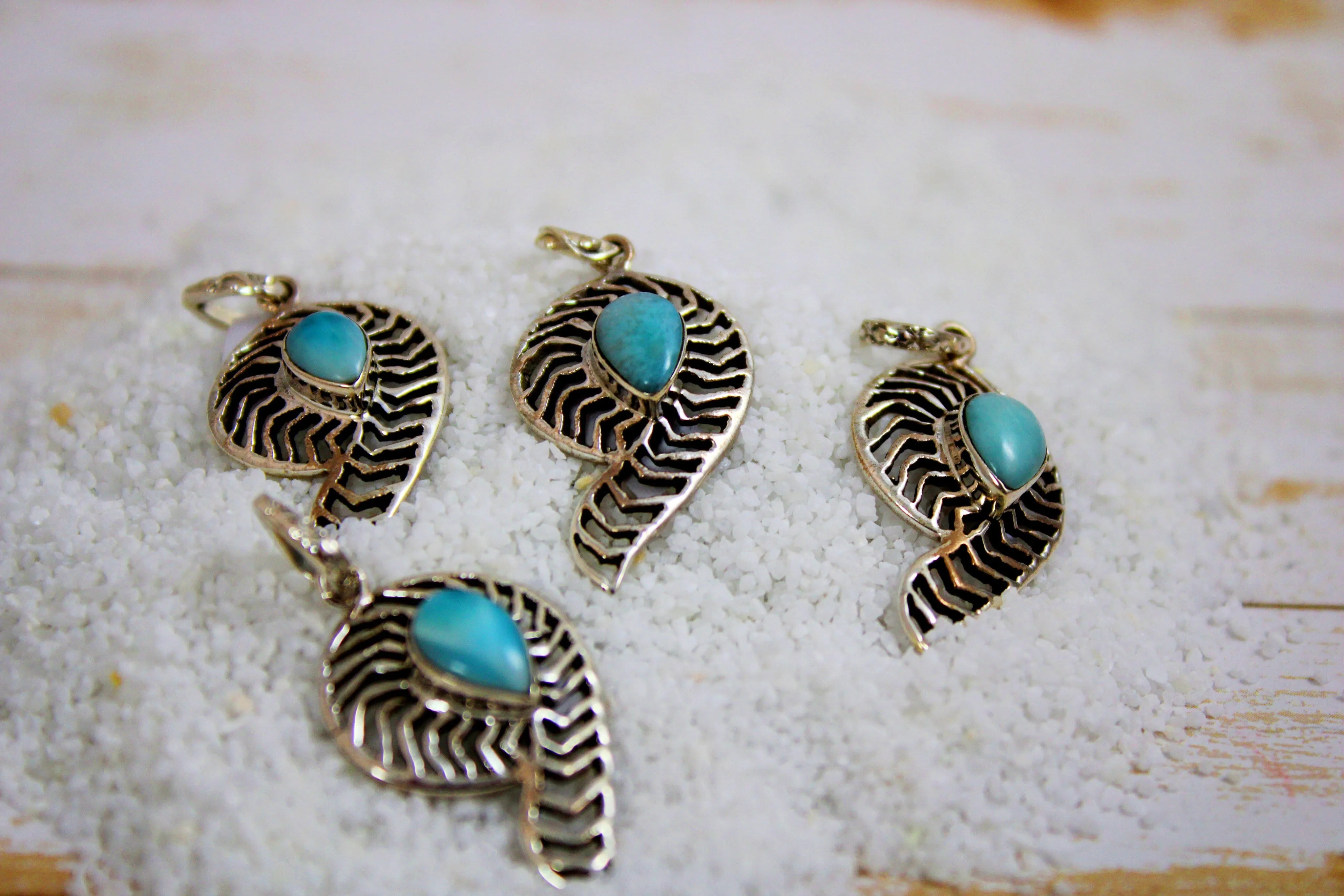 Larimar Pendant (.925 Sterling Silver)