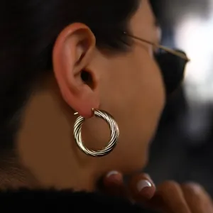 Line Bombe Hoop Earrings