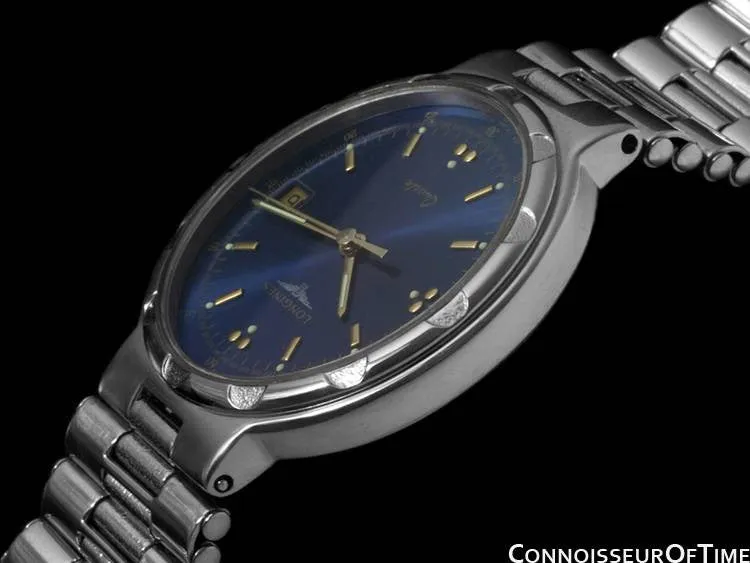 Longines Conquest Mens Midsize Bracelet Dress Watch, Quartz, Date, Waterproof - Stainless Steel