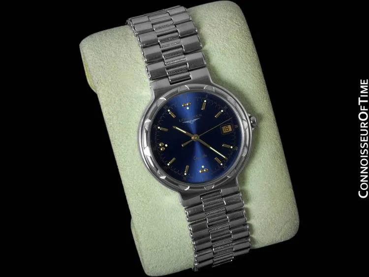 Longines Conquest Mens Midsize Bracelet Dress Watch, Quartz, Date, Waterproof - Stainless Steel