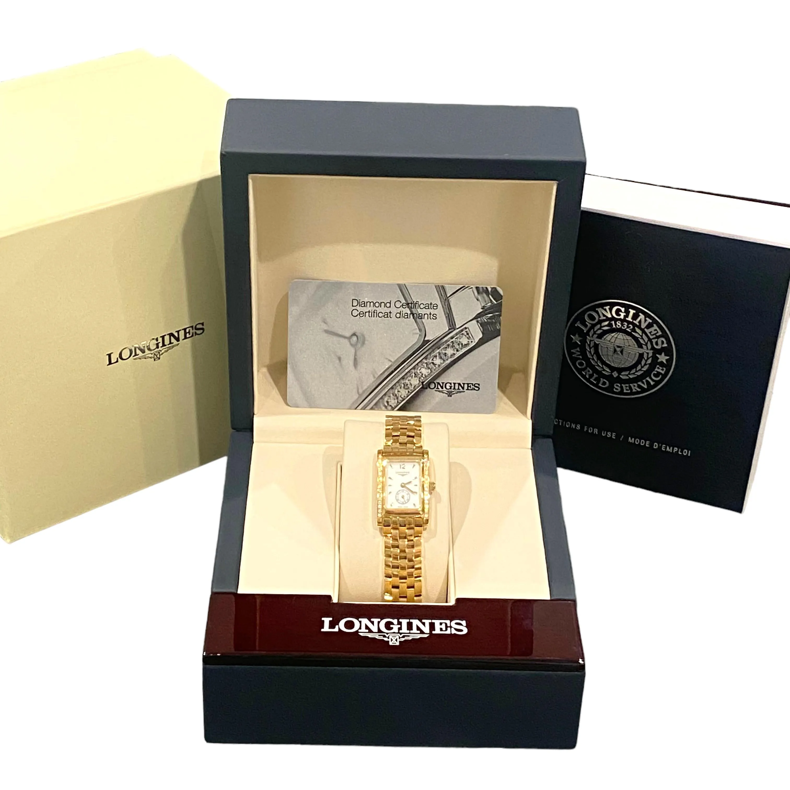 LONGINES DolceVita 18K Yellow Gold Diamond Watch