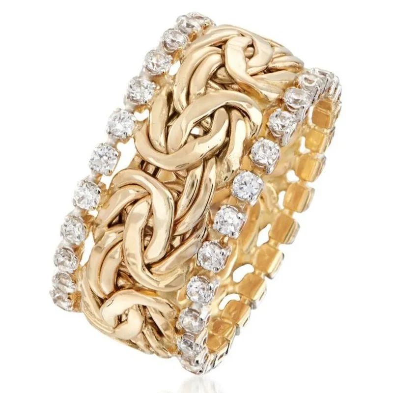 Luxury 14K Gold Ring Party Wedding Engagement Jewelry