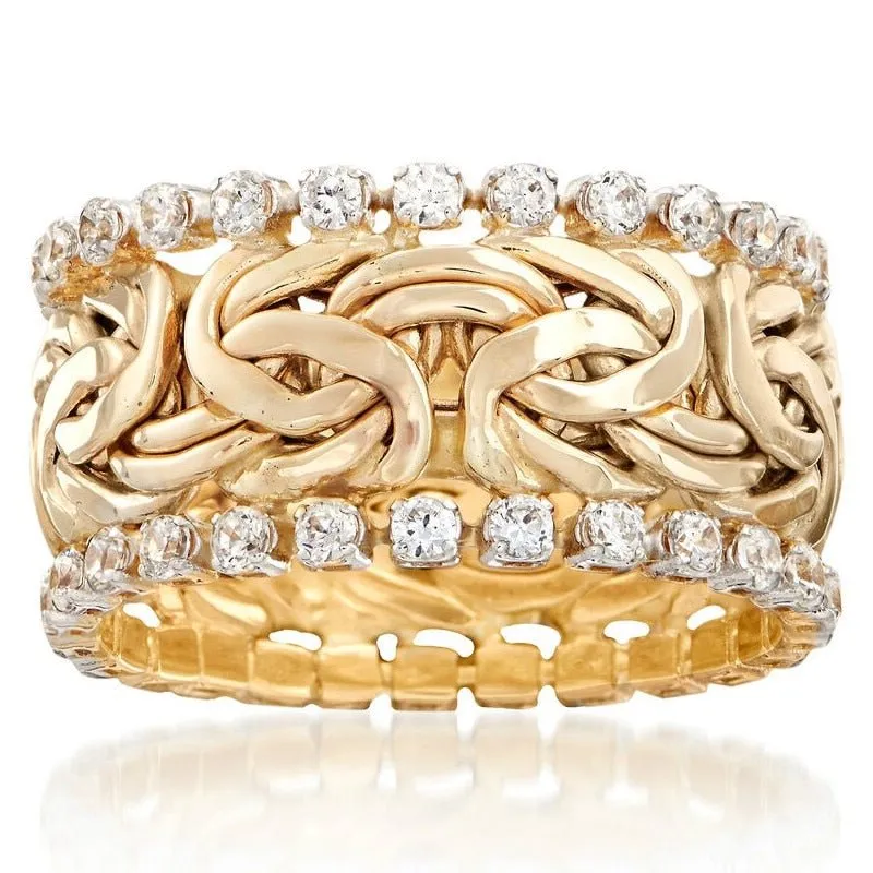 Luxury 14K Gold Ring Party Wedding Engagement Jewelry