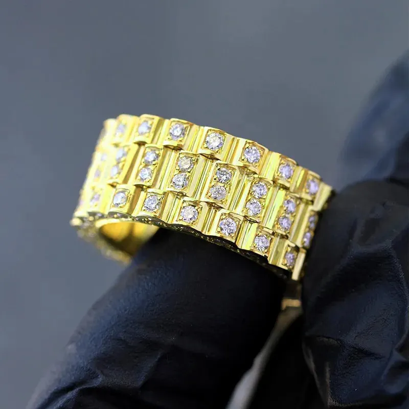 Luxury Twist Cocktail Ring for Women Gold Party Jewelry