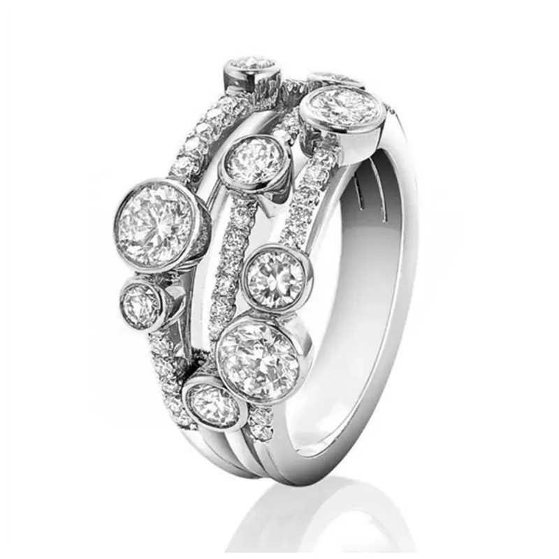 Luxury Twist Cocktail Ring for Women Gold Party Jewelry