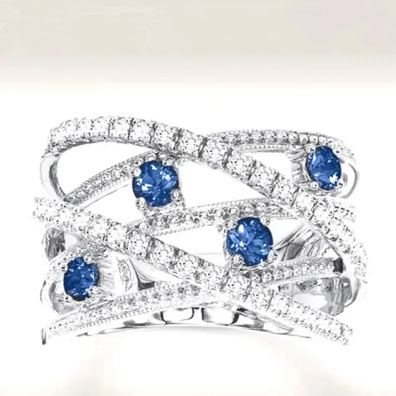 Luxury Twist Cocktail Ring for Women Gold Party Jewelry