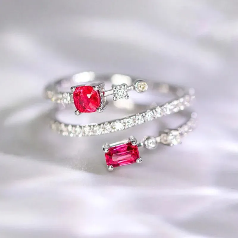 Luxury Twist Cocktail Ring for Women Gold Party Jewelry