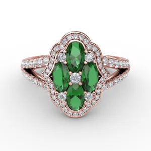 Make A Statement Emerald and Diamond Ring