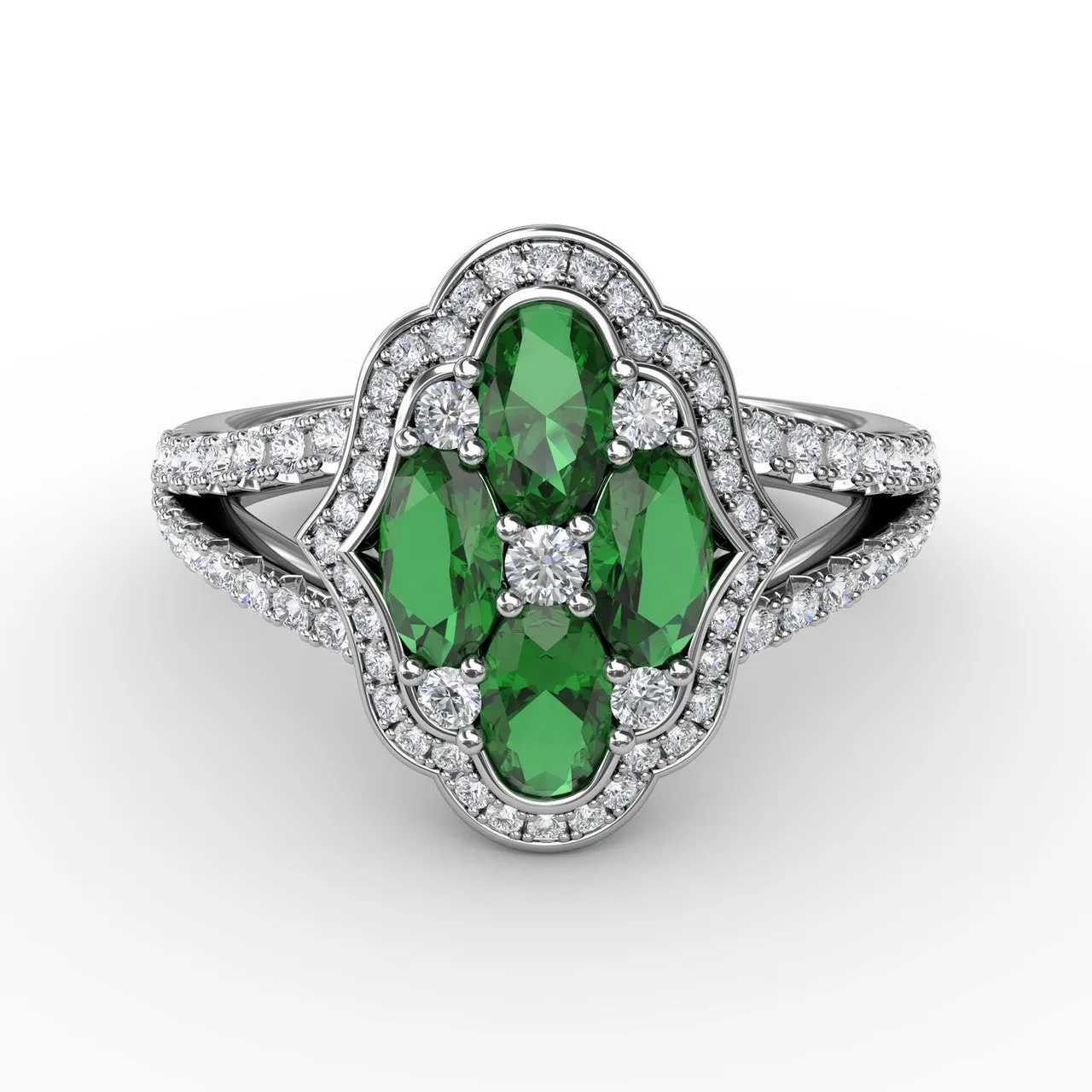 Make A Statement Emerald and Diamond Ring