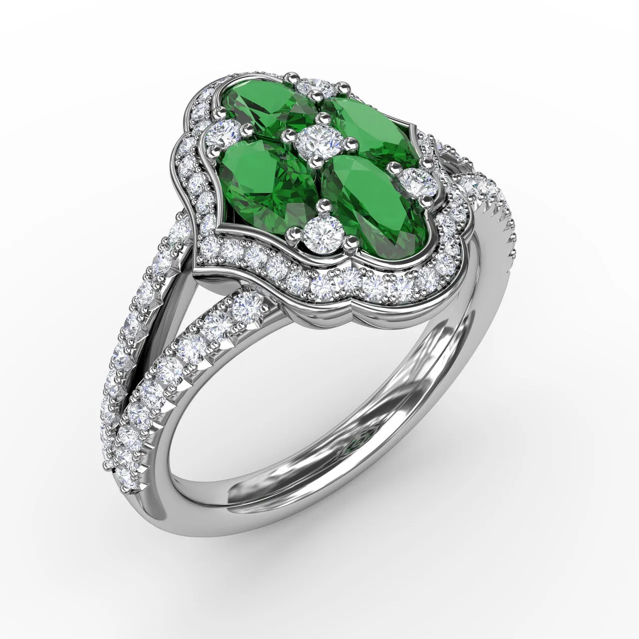 Make A Statement Emerald and Diamond Ring