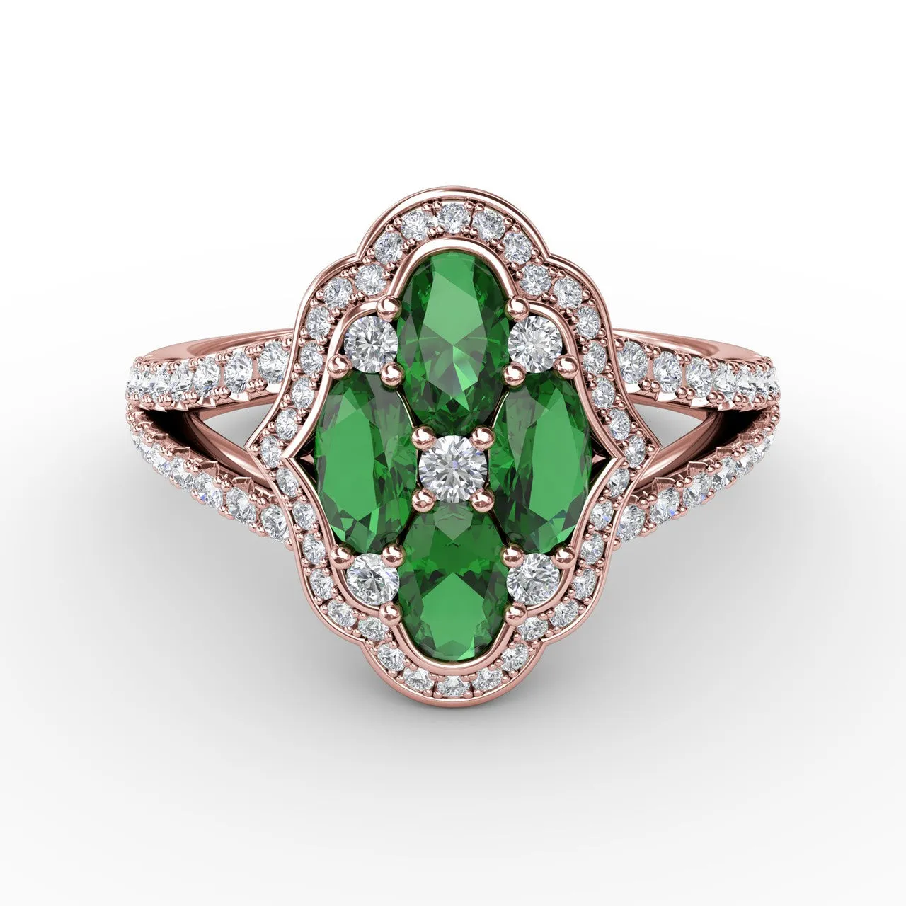 Make A Statement Emerald and Diamond Ring