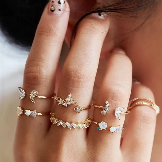 Mama Stack Star Moon Rings