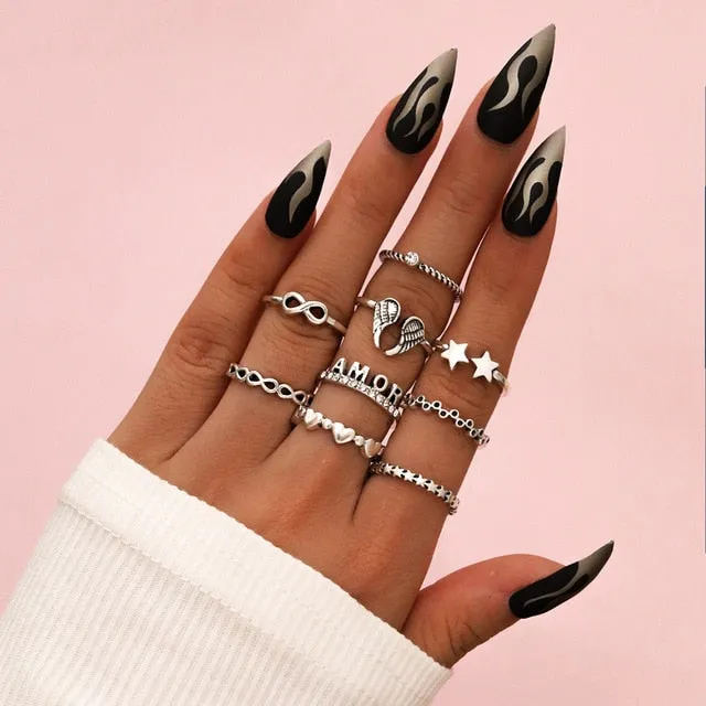 Mama Stack Star Moon Rings