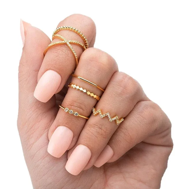 Mama Stack Star Moon Rings