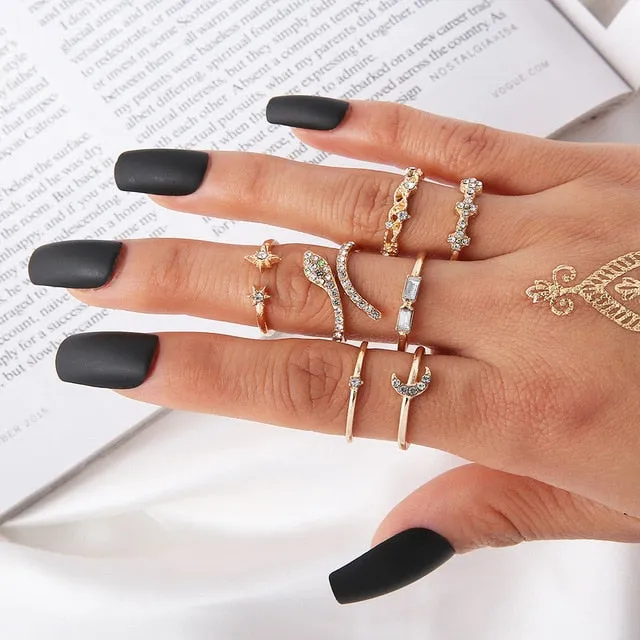 Mama Stack Star Moon Rings