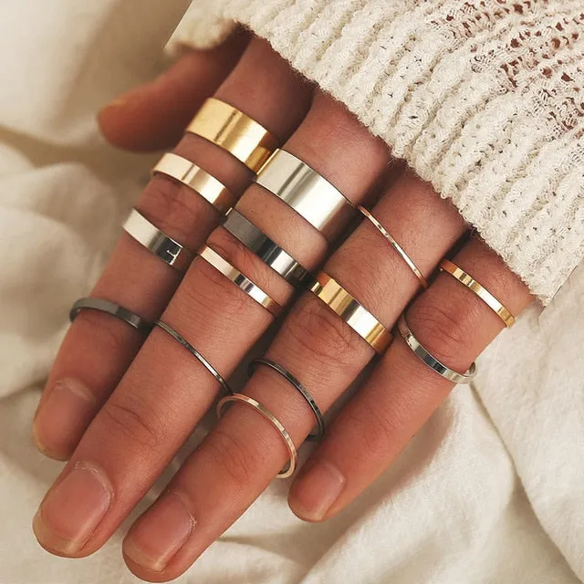 Mama Stack Star Moon Rings