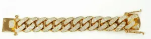 Miami Cuban Link Bracelet 475 Grams of 14K Yellow Gold 36 Carat Natural Diamonds Certified