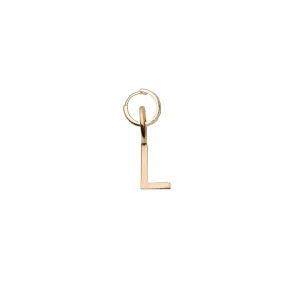 Mini Letter L Pendant Earring - Gold