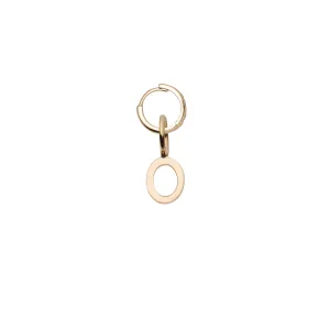 Mini Letter O Pendant Earring - Gold