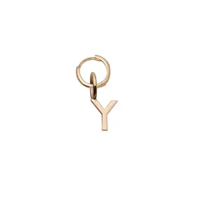Mini Letter Y Pendant Earring - Gold