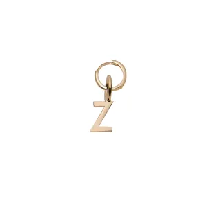 Mini Letter Z Pendant Earring - Gold